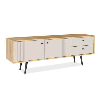 «Вега Саксония» Тумба под ТВ 1500 с ящиками Миндаль