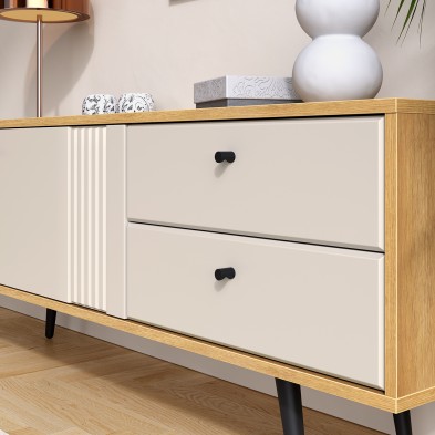 «Вега Саксония» Тумба под ТВ 1500 с ящиками Миндаль