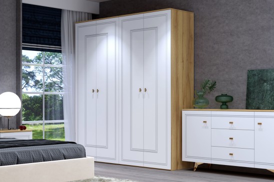 «Вега Сапфир» Белый глянец модульная спальня 