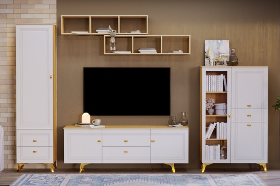 «Вега Сапфир» Тумба под ТВ 1700 Белый глянец