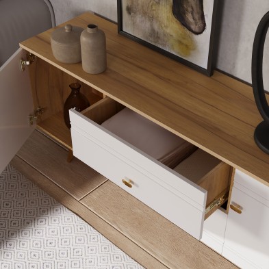 «Вега Сапфир» Тумба под ТВ 1500 Белый глянец