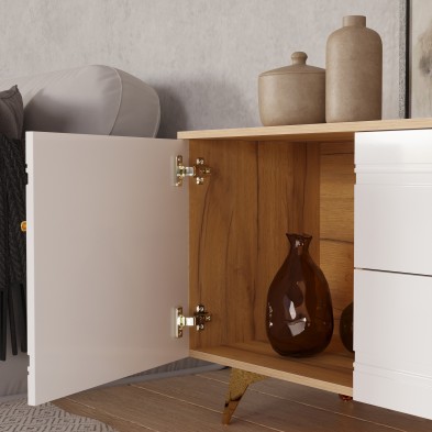 «Вега Сапфир» Тумба под ТВ 1500 Белый глянец