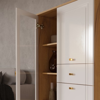 «Вега Сапфир» Шкаф низкий (1 стеклодверь) Белый глянец