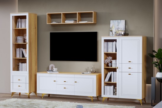 «Вега Сапфир» Шкаф низкий (1 стеклодверь) Белый глянец