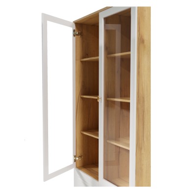 «Вега Сапфир» Шкаф-витрина 2-х дверная Белый глянец