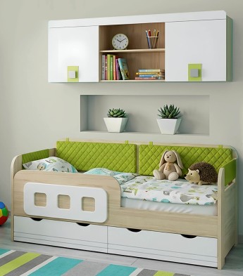 «Стиль» Лайм 80х160 кровать-тахта №800.4+Полка навесная 1650 № 7.3