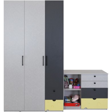 «Сыр» Шкаф 3-х створчатый с ящиками м.25 «Сыр» Шкаф 3-х створчатый с ящиками м.25