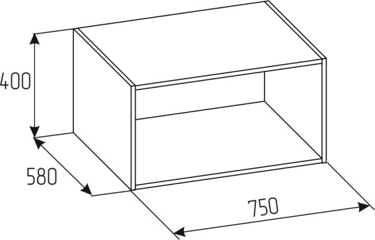 «Рум» Корпус антресоли глубина 580мм