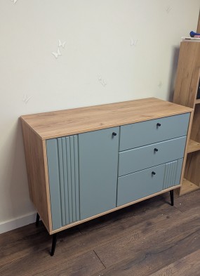 «Вега Саксония» Комод с ящиками Серо-зелёный «Вега Саксония» Комод с ящиками Серо-зелёный