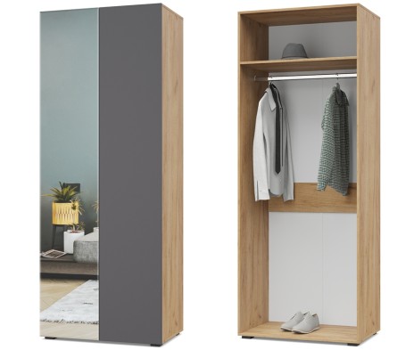 «Челси» Шкаф 2-х створчатый с зеркалом Ч21 «Челси» Шкаф 2-х створчатый с зеркалом Ч21