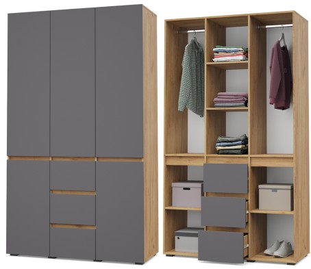 «Тифани» Шкаф 3-х створчатый с выдвижными ящиками Т34