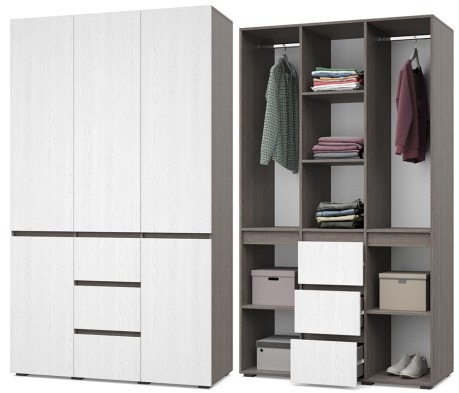 «Тифани» Шкаф 3-х створчатый с выдвижными ящиками Т34