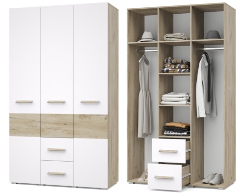 «Виора» Шкаф 3-х створчатый с выдвижными ящиками В34