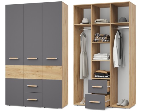 «Виора» Шкаф 3-х створчатый с выдвижными ящиками В34