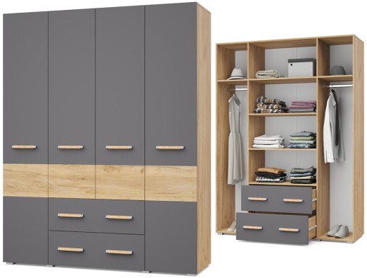 «Виора» Шкаф 4-х створчатый с выдвижными ящиками В43