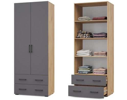 «Ева» Шкаф 2-х створчатый с выдвижными ящиками Е23