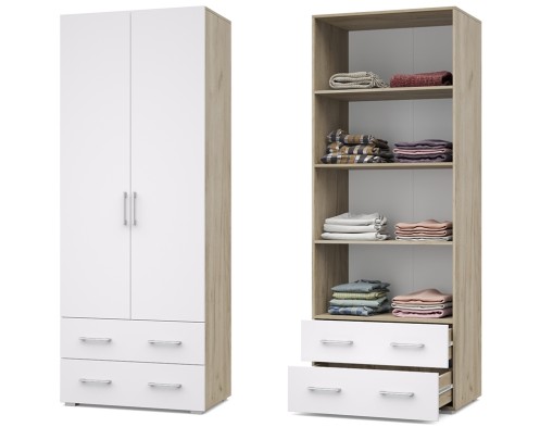 «Ева» Шкаф 2-х створчатый с выдвижными ящиками Е23