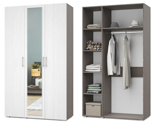 «Ева» Шкаф 3-х створчатый с зеркалом Е31