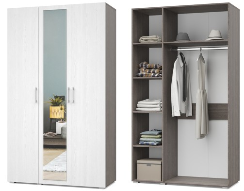 «Ева» Шкаф 3-х створчатый с зеркалом Е31