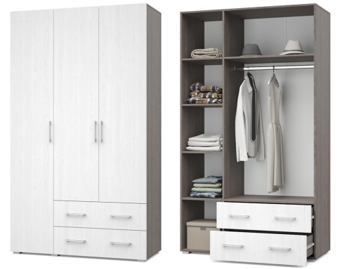 «Ева» Шкаф 3-х створчатый с выдвижными ящиками Е33