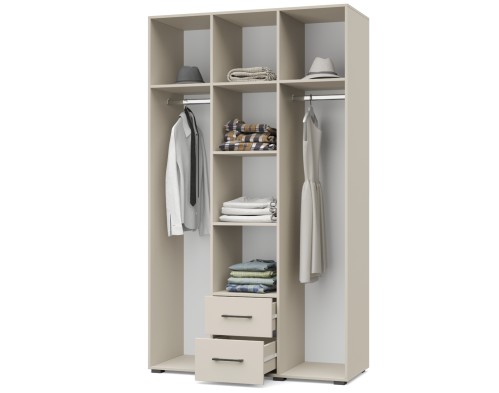 «Ева» Шкаф 3-х створчатый с зеркалом и выдвижными ящиками Е34