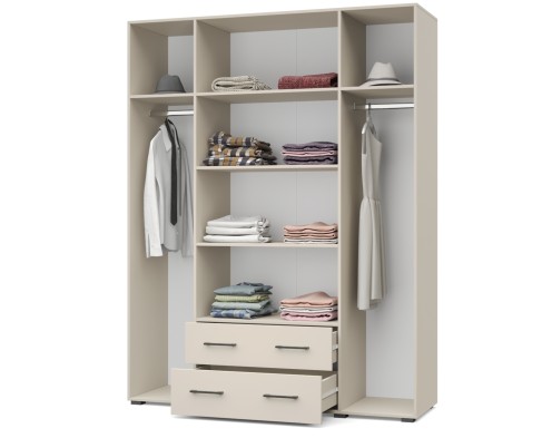 «Ева» Шкаф 4-х створчатый с зеркалом и выдвижными ящиками Е43