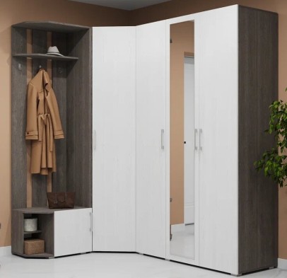 «Ева» Шкаф угловой с зеркалом Е58