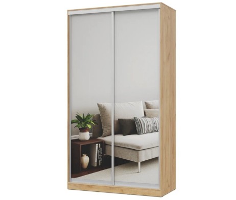 «Роланд» Шкаф-купе 1300 Зеркало/Зеркало Р133