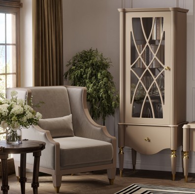 «София» Арида Пенал-витрина с 1 стеклодверью и выдвижным ящиком