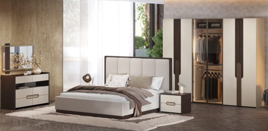 «Диана» Модульный спальный гарнитур (Венге/Крем)