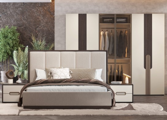 «Диана» Модульный спальный гарнитур (Венге/Крем)