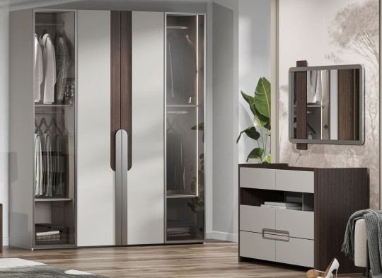 «Диана» Модульный спальный гарнитур (Венге/Серый Кашемир)