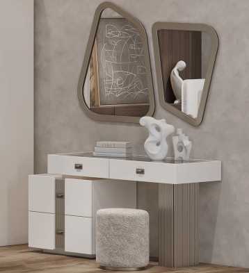 «Леонардо» Туалетный стол с зеркалом и пуфом «Леонардо» Туалетный стол с зеркалом и пуфом