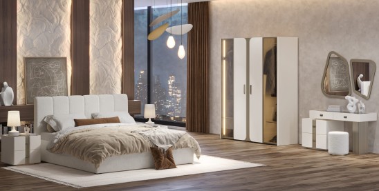 «Леонардо» Туалетный стол с зеркалом и пуфом «Леонардо» Туалетный стол с зеркалом и пуфом