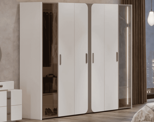 «Леонардо» Шкаф 6-ти створчатый остекленный «Леонардо» Шкаф 6-ти створчатый остекленный