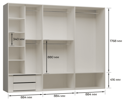 «Леонардо» Шкаф 6-ти створчатый остекленный «Леонардо» Шкаф 6-ти створчатый остекленный