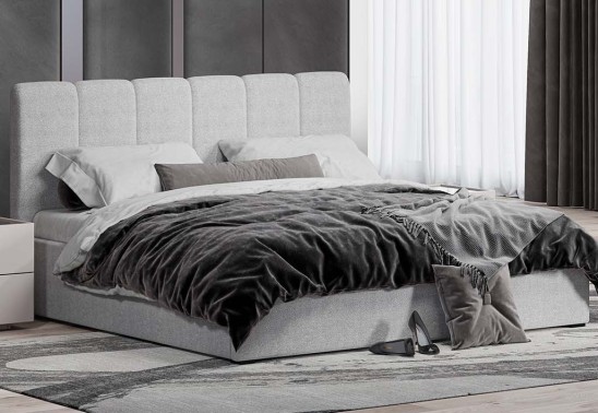 «Леонардо» Кровать двуспальная (Шенил букле серый) с подъемным мех-мом (малое изголовье) «Леонардо» Кровать двуспальная (Шенил букле серый) с подъемным мех-мом (малое изголовье)