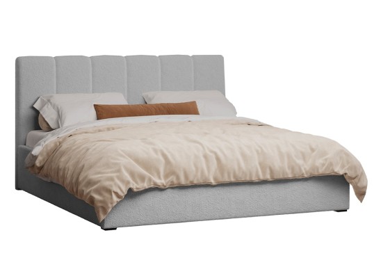 «Леонардо» Кровать двуспальная (Шенил букле серый) с подъемным мех-мом (малое изголовье) «Леонардо» Кровать двуспальная (Шенил букле серый) с подъемным мех-мом (малое изголовье)