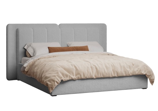 «Леонардо» Кровать двуспальная (Шенил букле серый) с подъемным мех-мом (малое и большое изголовье) «Леонардо» Кровать двуспальная (Шенил букле серый) с подъемным мех-мом (малое и большое изголовье)