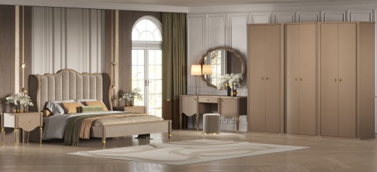 «София» Арида Туалетный стол с зеркалом и пуфом «София» Арида Туалетный стол с зеркалом и пуфом