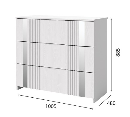 «Харди» Комод 3Я КМК 0965.21 Белый «Харди» Комод 3Я КМК 0965.21 Белый
