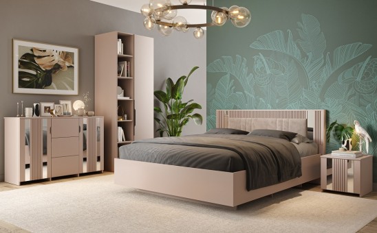 «Харди» Кровать с зеркалами с подъемным мех-мом РМ (2Р) КМК 0965.53/51 (0965.37(29) Капучино «Харди» Кровать с зеркалами с подъемным мех-мом РМ (2Р) КМК 0965.53/51 (0965.37(29) Капучино