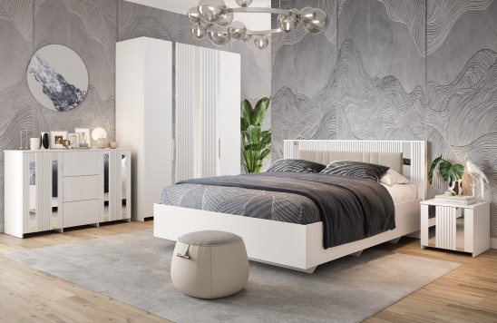 «Харди» Кровать с зеркалами с подъемным мех-мом РМ (2Р) КМК 0965.53/51 (0965.37(29) Белый «Харди» Кровать с зеркалами с подъемным мех-мом РМ (2Р) КМК 0965.53/51 (0965.37(29) Белый