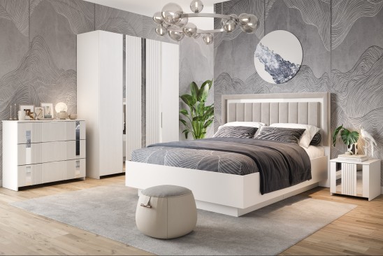 «Харди» Кровать с подъемным мех-мом 1 РМ (3Р) КМК 0965.52 (0965.30) Белый