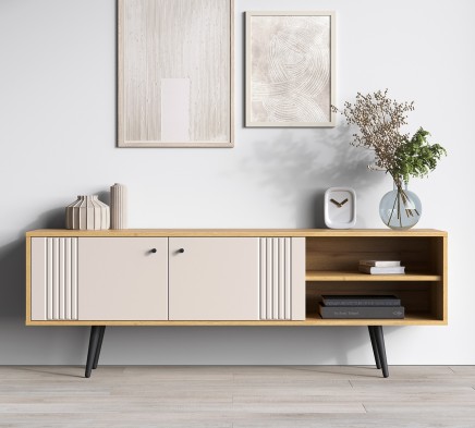 «Вега Саксония» Тумба под ТВ 1500 с нишей Миндаль