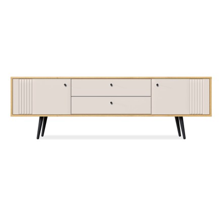 «Вега Саксония» Тумба под ТВ 1700 с ящиками Миндаль на ножках