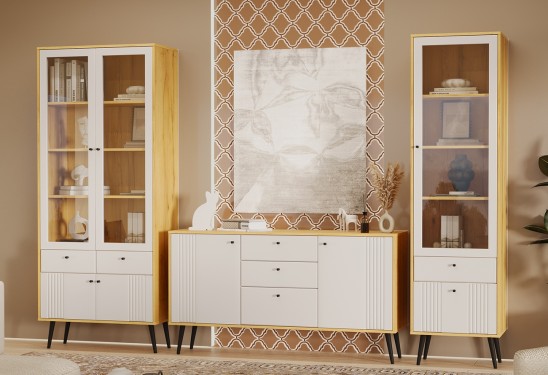 «Вега Саксония» Шкаф-витрина Миндаль