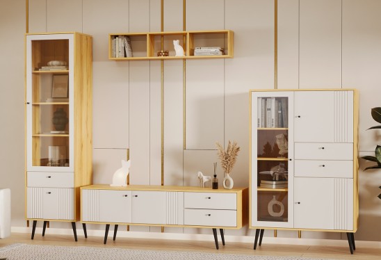 «Вега Саксония» Шкаф-витрина Миндаль