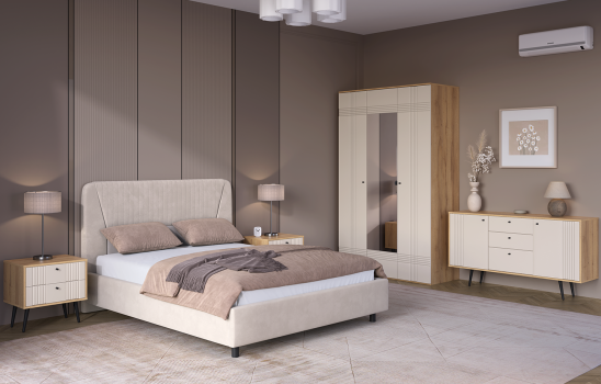 «Вега Саксония» Шкаф 3-х дверный Миндаль