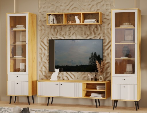 «Вега Саксония» модульная стенка в гостиную Миндаль «Вега Саксония» модульная стенка в гостиную Миндаль